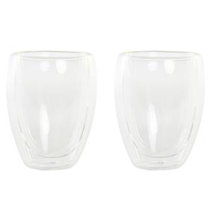 Koffieglazen/theeglazen dubbelwandig - set 2x - latte macchiato glazen - 350 ml