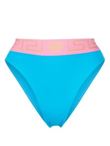 Versace bas de bikini à bande Grecca - Bleu