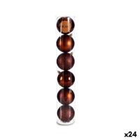 Set kerstballen Krist+ 00782 00782 Bruin Plastic Ø 8 cm (24 Stuks)