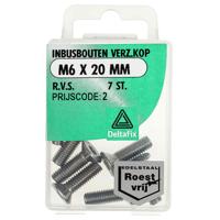 Inb.bout verz.kop m6x20mm rvs 7st - Deltafix
