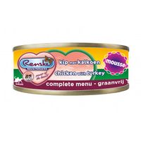 Renske Graanvrij mousse kip met kalkoen natvoer kat (blik) 1 tray (24 x 70 g)