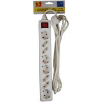 Benson Stekkerdoos - 8-voudig - wit - 3M - 4 platte en 4 ronde stekker
