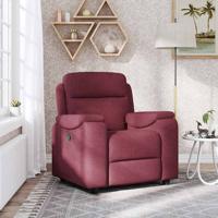 Fauteuil verstelbaar stof wijnrood