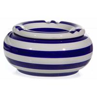 Terrasasbak - blauw/wit - keramieken 13 cm - binnen en buiten