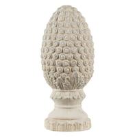 Clayre & Eef Beeld Dennenappel Ø 13x31 cm Beige Steen Kerstdecoratie