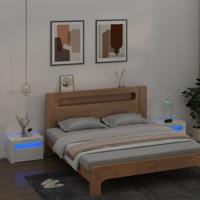 Nachtkastjes 2 st LED 60x35x40 cm wit - thumbnail