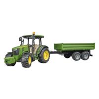 Bruder john deere tractor 5115 m met aanhanger 1:16