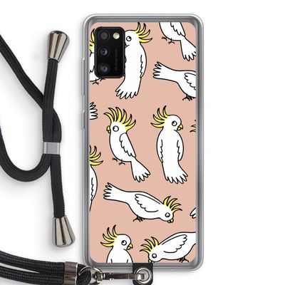 Papegaai: Samsung Galaxy A41 Transparant Hoesje met koord
