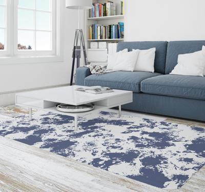 Blauw abstract patroon vinyl tapijt met texturen