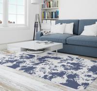 Blauw abstract patroon vinyl tapijt met texturen