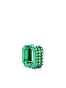 EÉRA boucle d'oreille en or blanc 18ct pavée de diamants - Vert