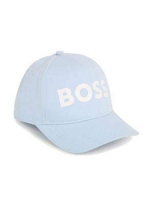 BOSS Kidswear casquette en coton à logo imprimé - Bleu