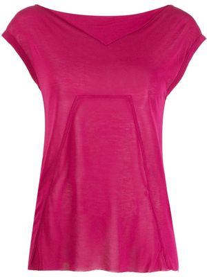 Rick Owens t-shirt semi-transparent à manches courtes - Violet