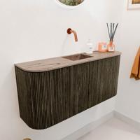 Toiletmeubel Mondiaz Joya Dlux | 93.2 cm | Meubelkleur Shadow | Faye wastafel Arena Wasbak Midden | Zonder kraangat(en)