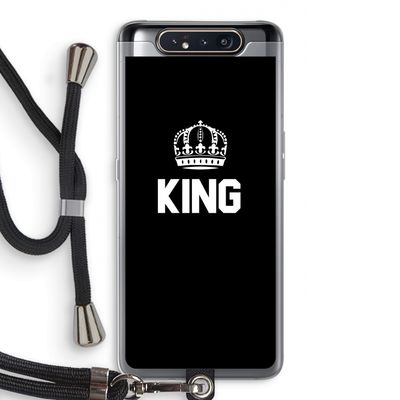 King zwart: Samsung Galaxy A80 Transparant Hoesje met koord