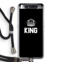 King zwart: Samsung Galaxy A80 Transparant Hoesje met koord King zwart: Samsung Galaxy A80 Transparant Hoesje met koord