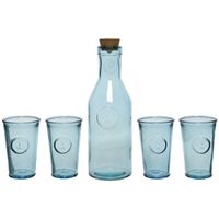 Giftbox met sap/limonade/water karaf en 4x luxe drink glazen   -