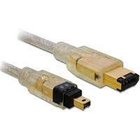 Delock FireWire Aansluitkabel [1x FireWire (400) stekker 4-polig - 1x FireWire 6-polig stekker (IEEE1394)] 2 m Grijs