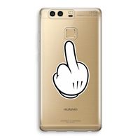 Middle finger white: Huawei P9 Transparant Hoesje