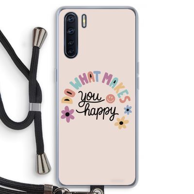Happy days: Oppo A91 Transparant Hoesje met koord