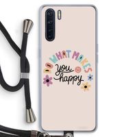 Happy days: Oppo A91 Transparant Hoesje met koord