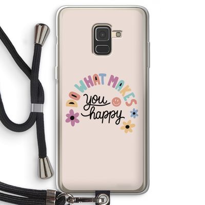 Happy days: Samsung Galaxy A8 (2018) Transparant Hoesje met koord