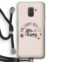 Happy days: Samsung Galaxy A8 (2018) Transparant Hoesje met koord