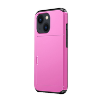 iPhone 15 Pro Max hoesje - Backcover - Hardcase - Pasjeshouder - Portemonnee - Shockproof - TPU - Roze
