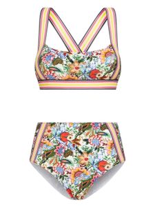 ETRO bikini à imprimé Bouquet - Bleu