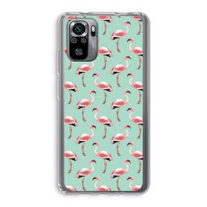 Flamingoprint groen: Xiaomi Redmi Note 10S Transparant Hoesje