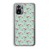 Flamingoprint groen: Xiaomi Redmi Note 10S Transparant Hoesje
