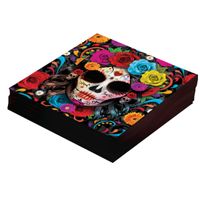 Day of the dead servetten - 24x - gekleurd - papier - 33 x 33 cm - thumbnail