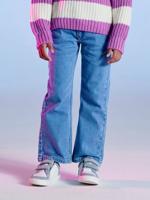 Uitlopende meisjesjeans middenblauw Uitlopende meisjesjeans middenblauw