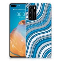 Huawei P40 TPU bumper Waves Blue - thumbnail