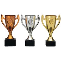 Luxe trofee/beker - brons/silver/gold - oren - metaal - diverse maten - Fopartikelen