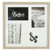 Fotolijst 4 fotos met passe partout bruin 10 x 15 cm | 6 stuks