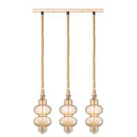 Home sweet home touw hanglamp Leonardo 3L Diabolo - amber