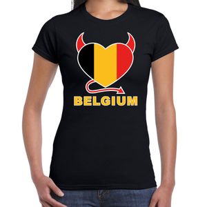 Zwart fan shirt / kleding Belgium hart EK/ WK voor dames 2XL  -