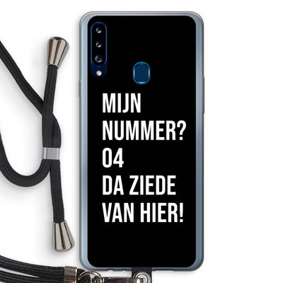 Da ziede van hier - Zwart: Samsung Galaxy A20s Transparant Hoesje met koord