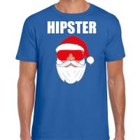 Fout Kerstshirt / Kerst outfit Hipster Santa blauw voor heren - thumbnail