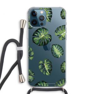 Tropische bladeren: iPhone 12 Pro Max Transparant Hoesje met koord