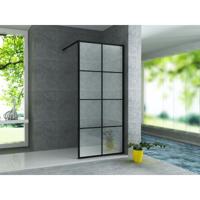 Inloopdouche Aloni | 80x200 cm | Nano-coating | Incl.Stabilisatiestang | Helder glas | Mat zwart