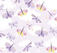 Pastel paarse tinten vlinder behang