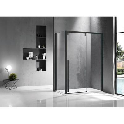 Marenza Neptune Douchecabine - 120x100cm - met schuifdeur - 8mm veiligheidsglas - anti kalk - mat zwart sw491382/sw491397
