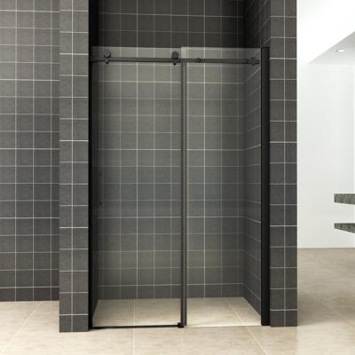 Wiesbaden Nisdeur Schuifbaar 2-Delig 140x200 cm 8 mm Nano Coating Mat Zwart