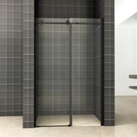 Wiesbaden Nisdeur Schuifbaar 2-Delig 140x200 cm 8 mm Nano Coating Mat Zwart - thumbnail