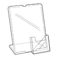 L-standaard A4 met folderhouder 1/3 A4