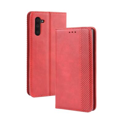 Magnetische gesp retro Crazy Horse textuur horizontale Flip lederen case voor Galaxy Opmerking 10 met houder & card slots & Photo Frame (rood)