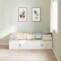 Opbergbedframe met opslag Wit 100 x 200 cm Bewerkt hout