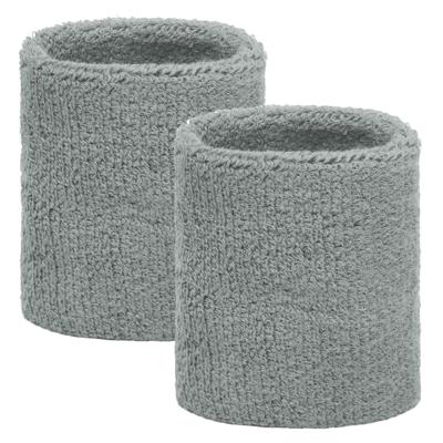 Goedkope zweetbandjes lichtgrijs 2 stuks